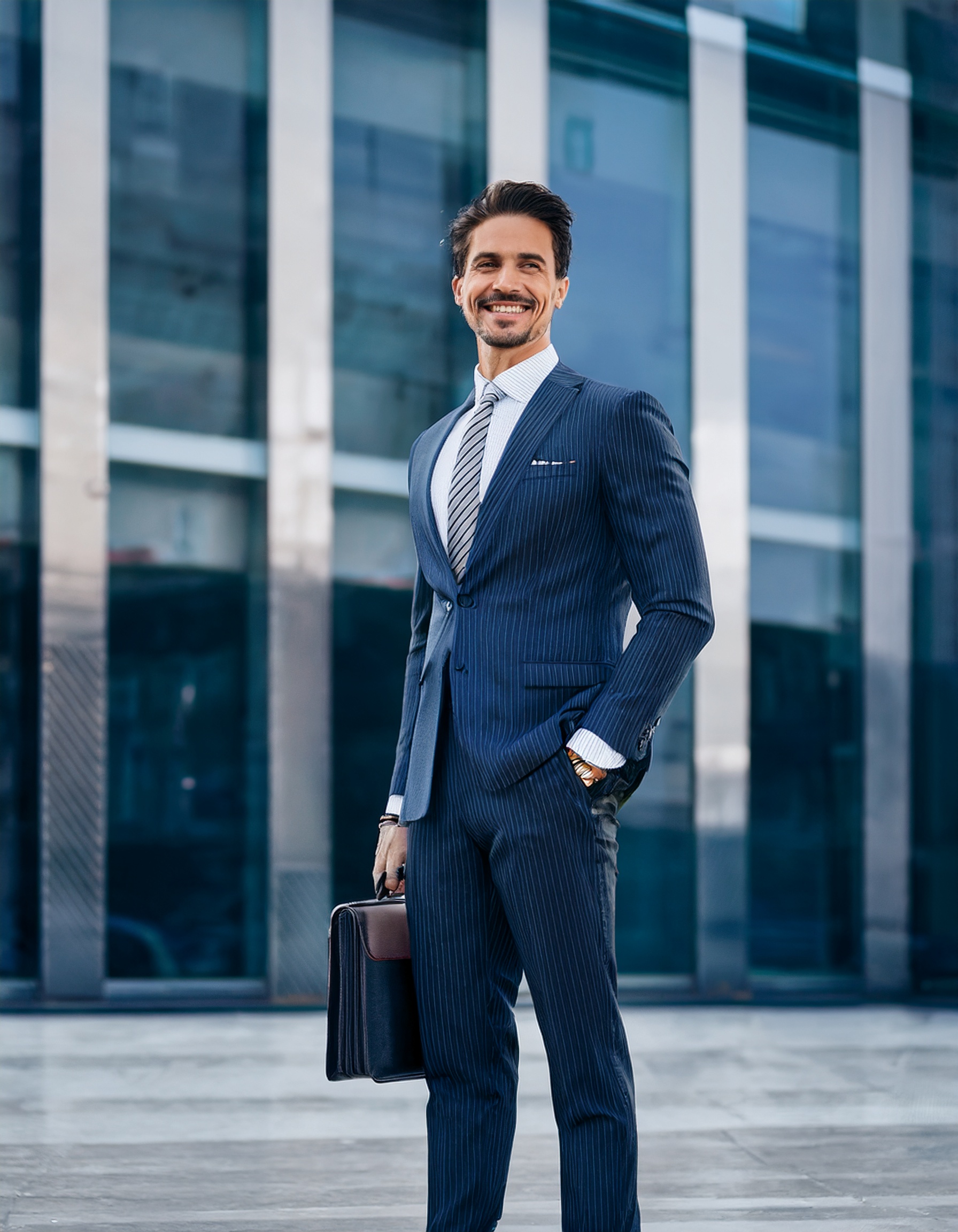 moderner Mann, Anzug, Geschäftshintergrund